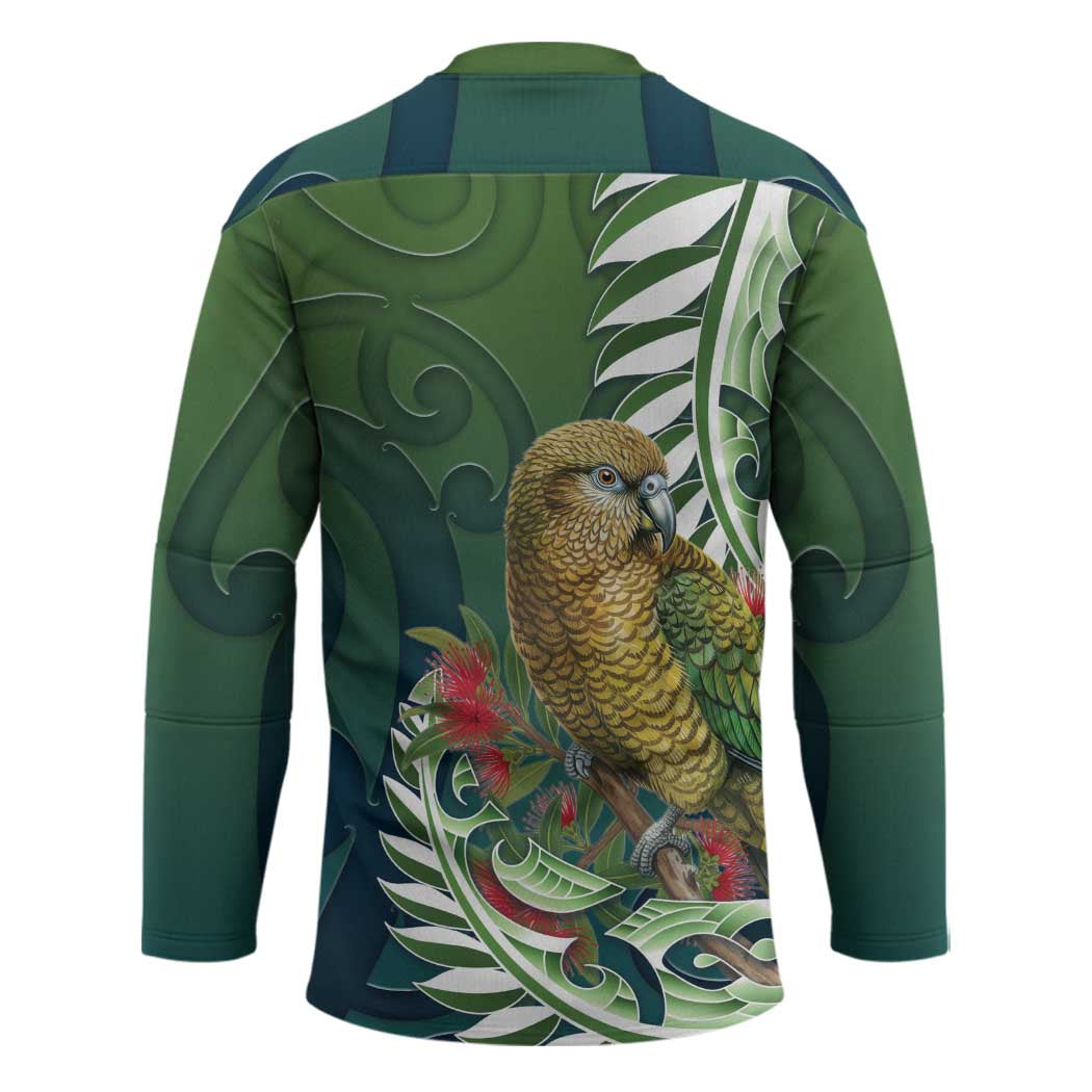 New Zealand Kea Bird Hockey Jersey With Maori Koru Fern LT05 - Polynesian Pride