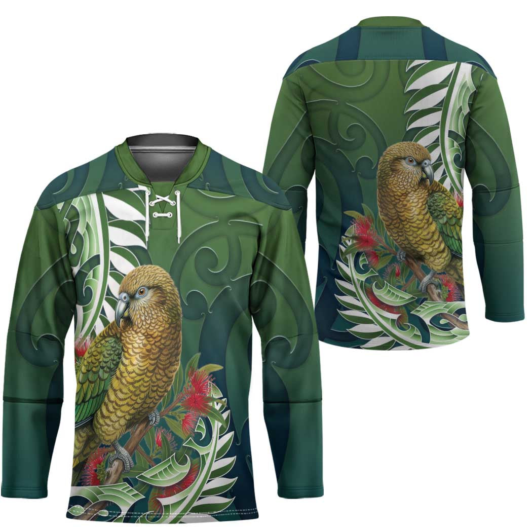 New Zealand Kea Bird Hockey Jersey With Maori Koru Fern LT05 - Polynesian Pride
