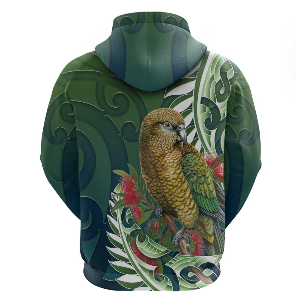 New Zealand Kea Bird Hoodie With Maori Koru Fern LT05 - Polynesian Pride