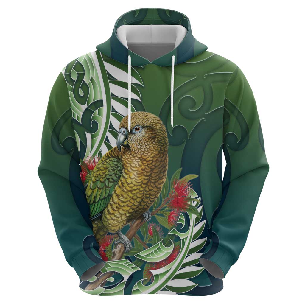New Zealand Kea Bird Hoodie With Maori Koru Fern LT05 - Polynesian Pride
