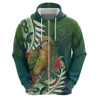 New Zealand Kea Bird Hoodie With Maori Koru Fern LT05 - Polynesian Pride
