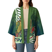 New Zealand Kea Bird Kimono With Maori Koru Fern LT05 - Polynesian Pride
