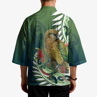 New Zealand Kea Bird Kimono With Maori Koru Fern LT05 - Polynesian Pride