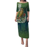 New Zealand Kea Bird Puletasi With Maori Koru Fern - Polynesian Pride