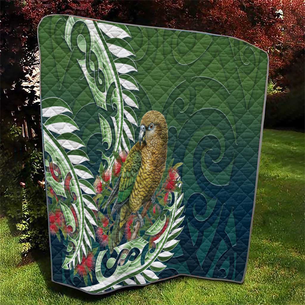 New Zealand Kea Bird Quilt With Maori Koru Fern LT05 - Polynesian Pride
