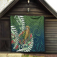 New Zealand Kea Bird Quilt With Maori Koru Fern LT05 - Polynesian Pride