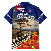 New Zealand ANZAC Day Family Matching Long Sleeve Bodycon Dress and Hawaiian Shirt The Lonesome Pine With Soldier Fern LT05 - Polynesian Pride