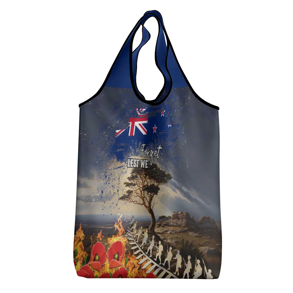 New Zealand ANZAC Day Grocery Bag The Lonesome Pine With Soldier Fern