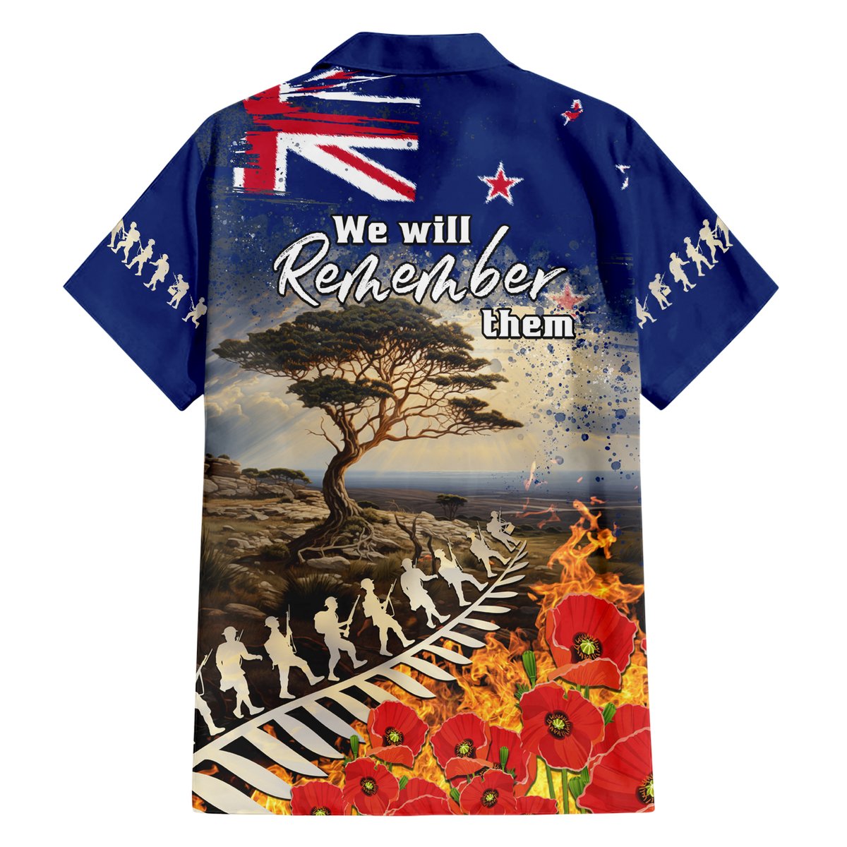 New Zealand ANZAC Day Hawaiian Shirt The Lonesome Pine With Soldier Fern LT05 - Polynesian Pride