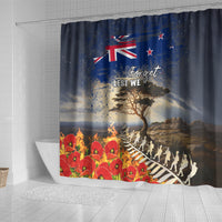 New Zealand ANZAC Day Shower Curtain The Lonesome Pine With Soldier Fern LT05 - Polynesian Pride