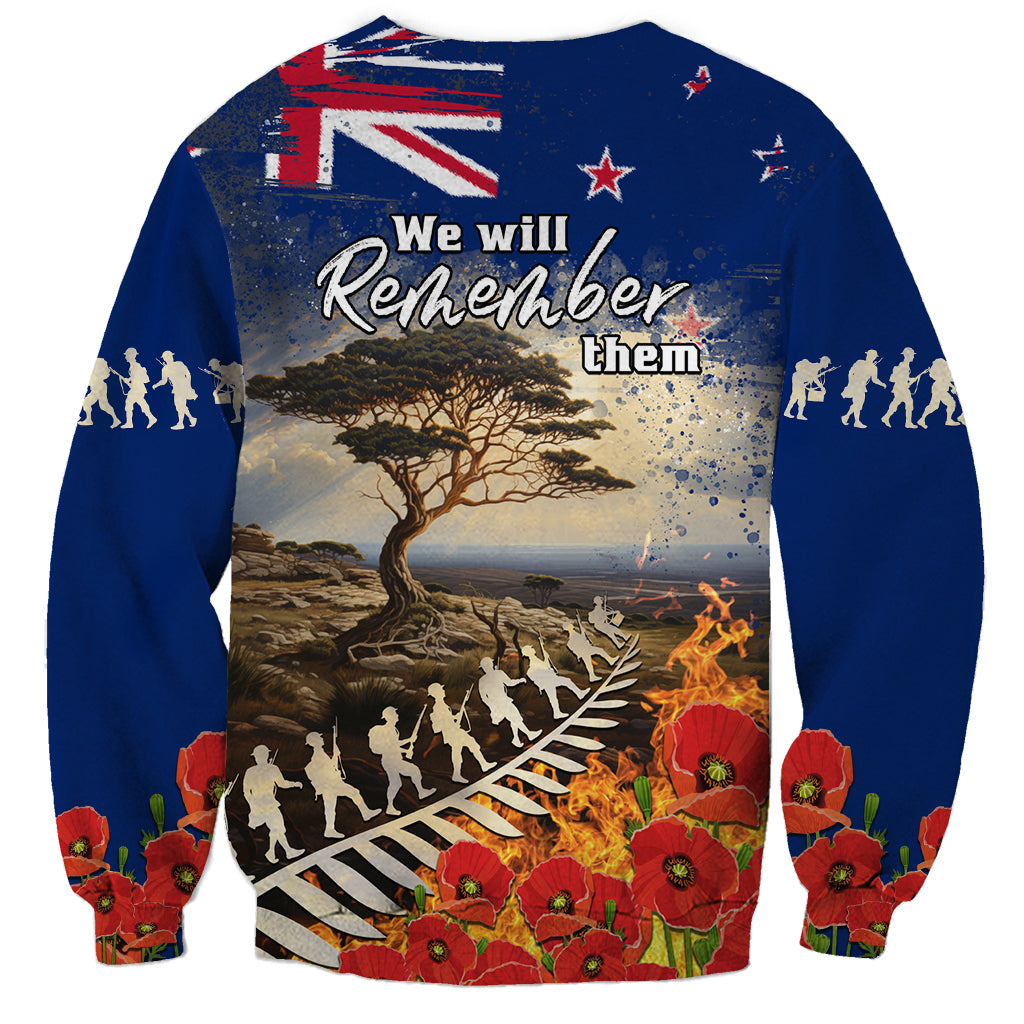 New Zealand ANZAC Day Sweatshirt The Lonesome Pine With Soldier Fern LT05 - Polynesian Pride