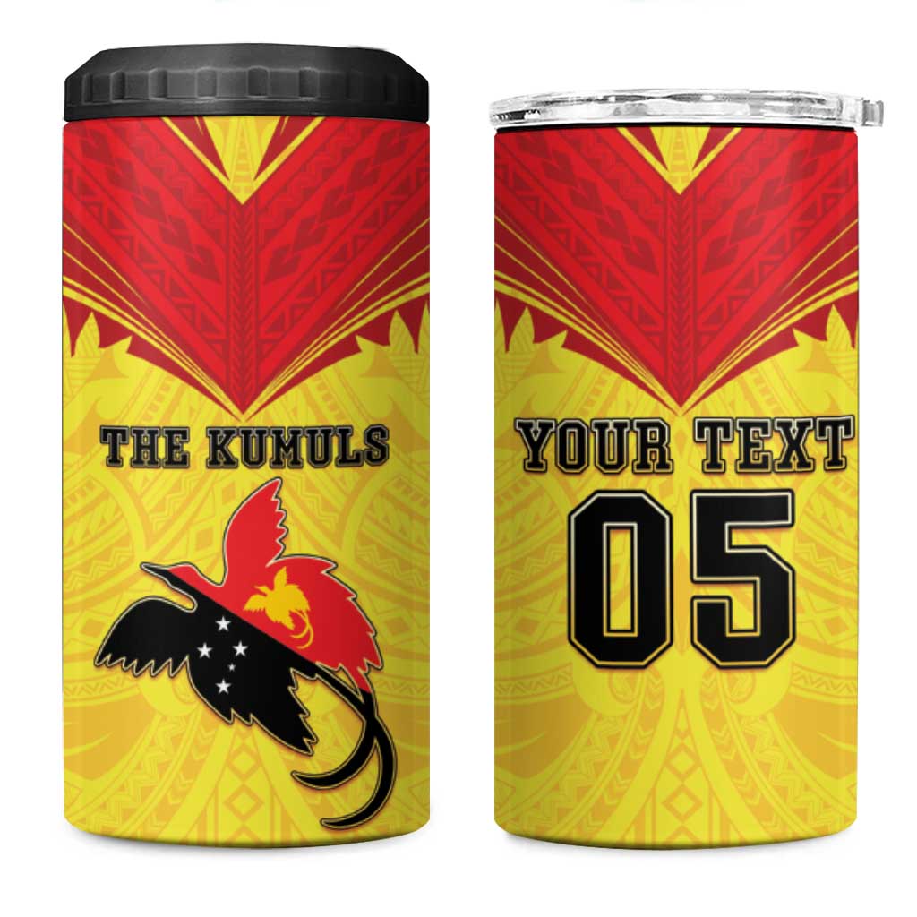 Papua New Guinea Rugby Custom 4 in 1 Can Cooler Tumbler Kumuls Heritage