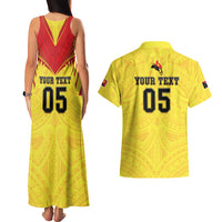 Papua New Guinea Rugby Custom Couples Matching Tank Maxi Dress and Hawaiian Shirt Kumuls Heritage