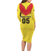 Papua New Guinea Rugby Custom Family Matching Long Sleeve Bodycon Dress and Hawaiian Shirt Kumuls Heritage