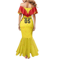 Papua New Guinea Rugby Custom Family Matching Mermaid Dress and Hawaiian Shirt Kumuls Heritage