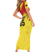 Papua New Guinea Rugby Custom Family Matching Short Sleeve Bodycon Dress and Hawaiian Shirt Kumuls Heritage