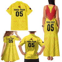 Papua New Guinea Rugby Custom Family Matching Tank Maxi Dress and Hawaiian Shirt Kumuls Heritage