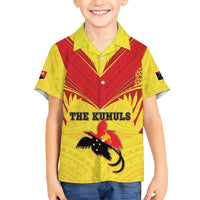 Papua New Guinea Rugby Custom Kid Hawaiian Shirt Kumuls Heritage LT05 Kid Yellow - Polynesian Pride
