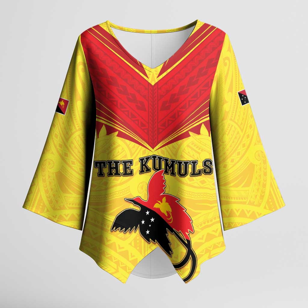 Papua New Guinea Rugby Custom Kimono Sleeve Blouse Kumuls Heritage