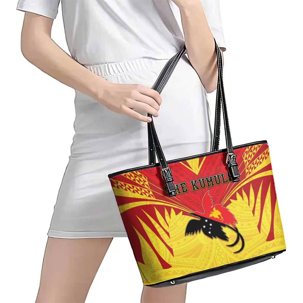 Papua New Guinea Rugby Leather Tote Bag Kumuls Heritage