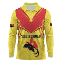 Papua New Guinea Rugby Custom Long Sleeve Polo Shirt Kumuls Heritage
