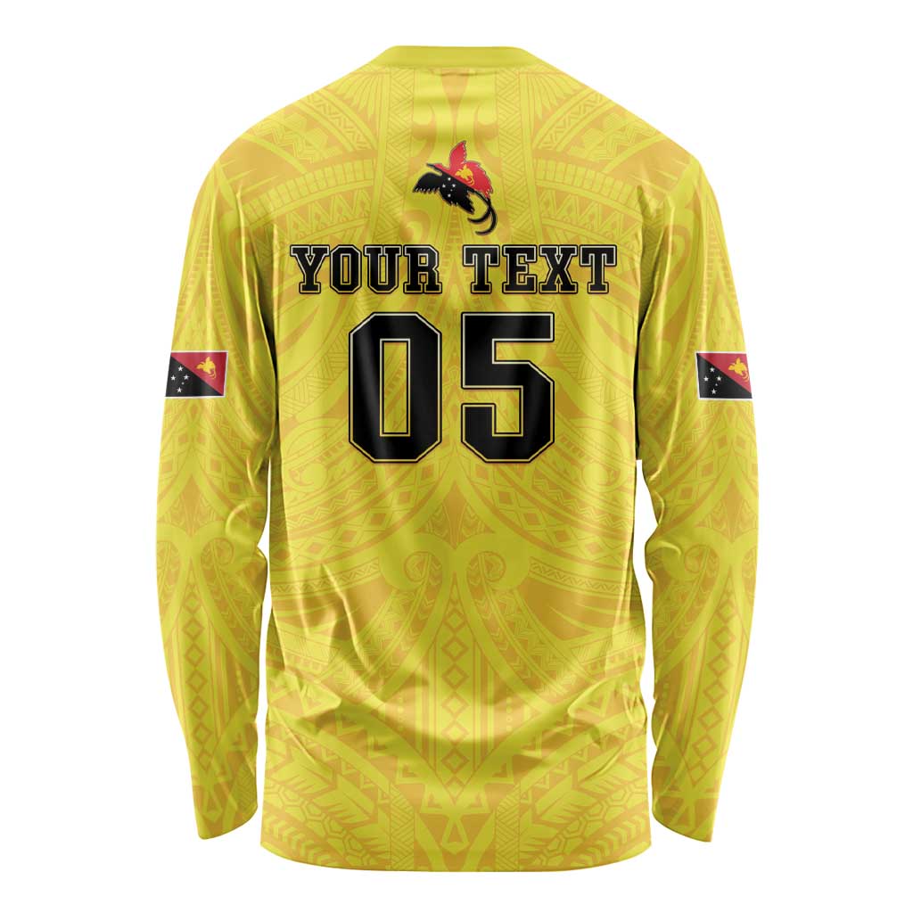 Papua New Guinea Rugby Custom Long Sleeve Shirt Kumuls Heritage LT05 - Polynesian Pride