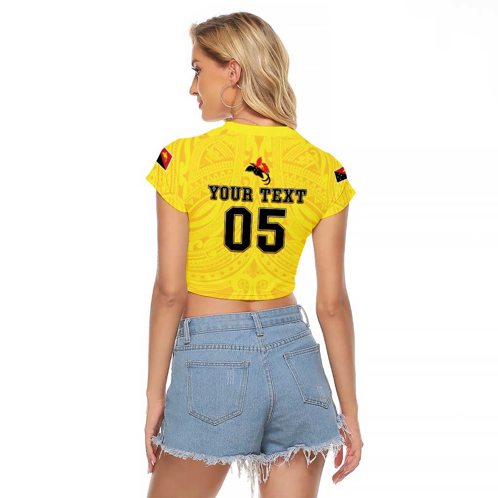 Papua New Guinea Rugby Custom Raglan Cropped T Shirt Kumuls Heritage LT05 - Polynesian Pride