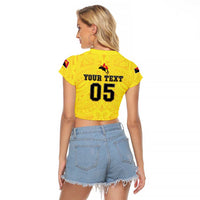 Papua New Guinea Rugby Custom Raglan Cropped T Shirt Kumuls Heritage LT05 - Polynesian Pride