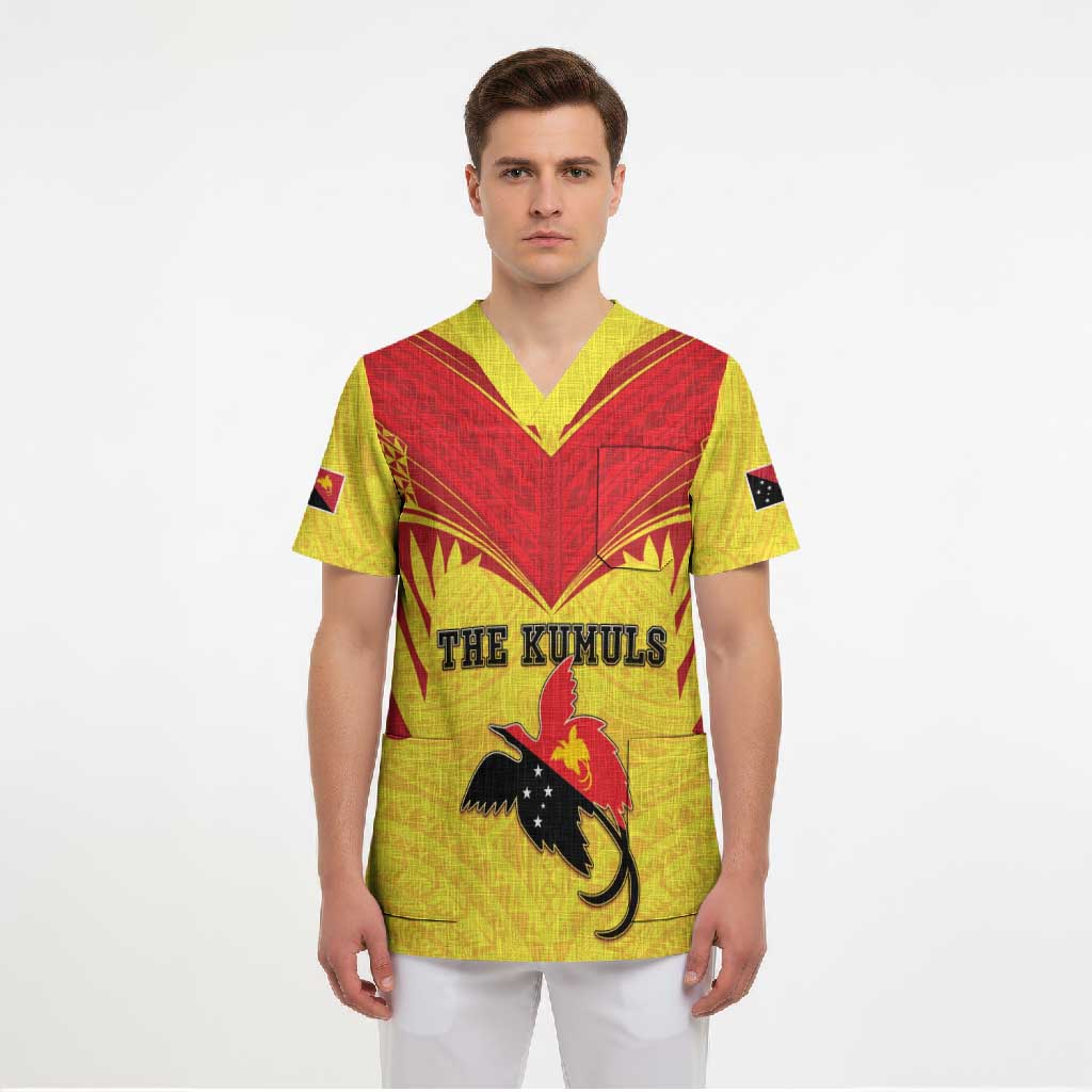Papua New Guinea Rugby Custom Scrub Top Kumuls Heritage