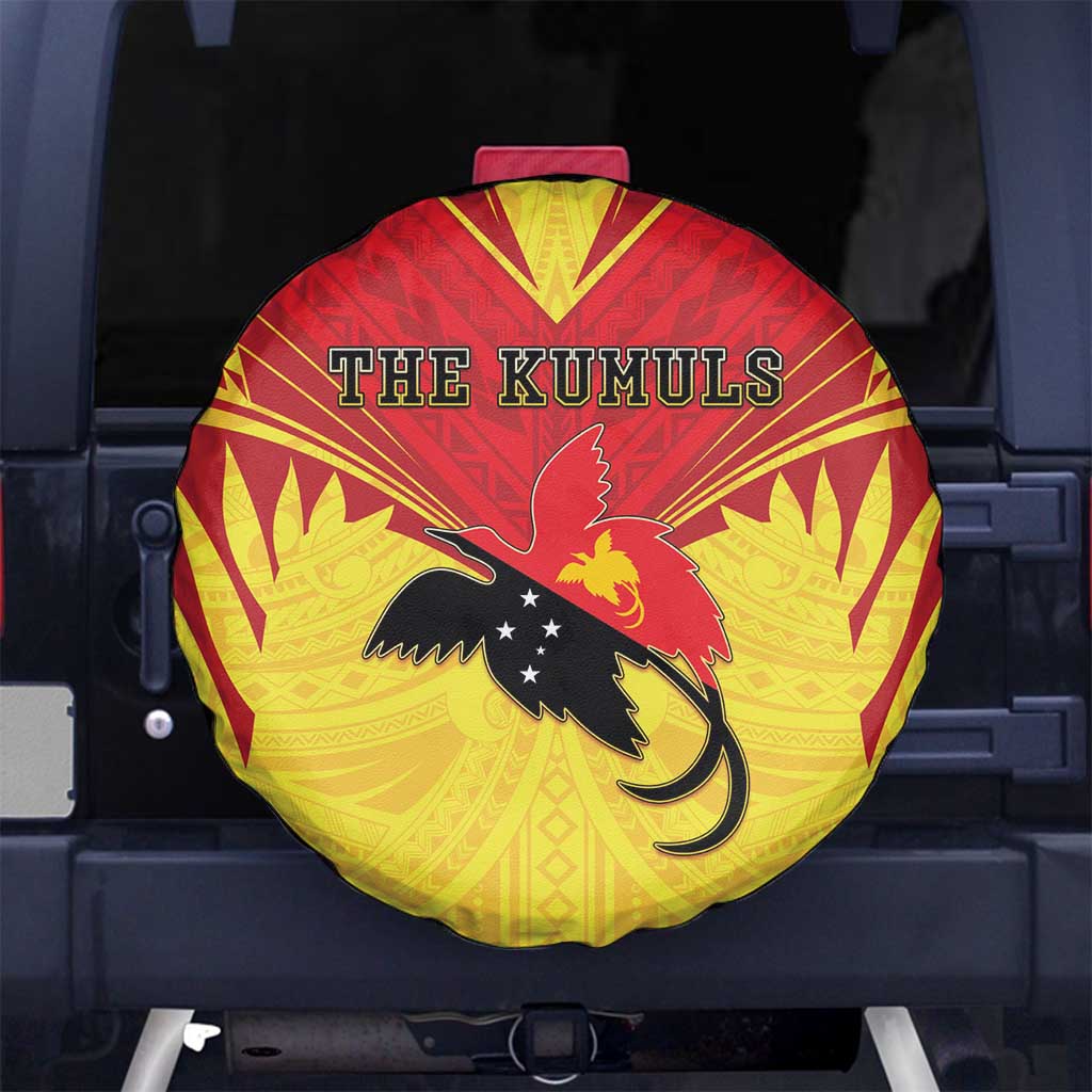 Papua New Guinea Rugby Spare Tire Cover Kumuls Heritage LT05 No hole Yellow - Polynesian Pride