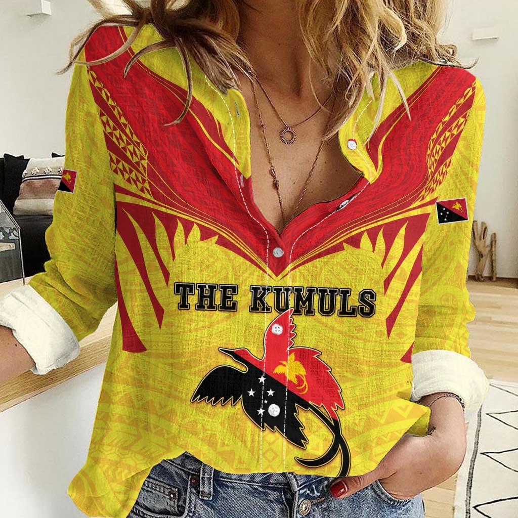 Papua New Guinea Rugby Custom Women Casual Shirt Kumuls Heritage