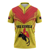 Papua New Guinea Rugby Custom Zipper Polo Shirt Kumuls Heritage