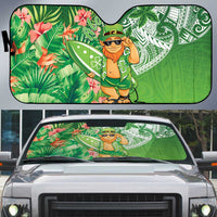 Aloha Hawaii St Patrick's Day Auto Sun Shade Polynesian Style