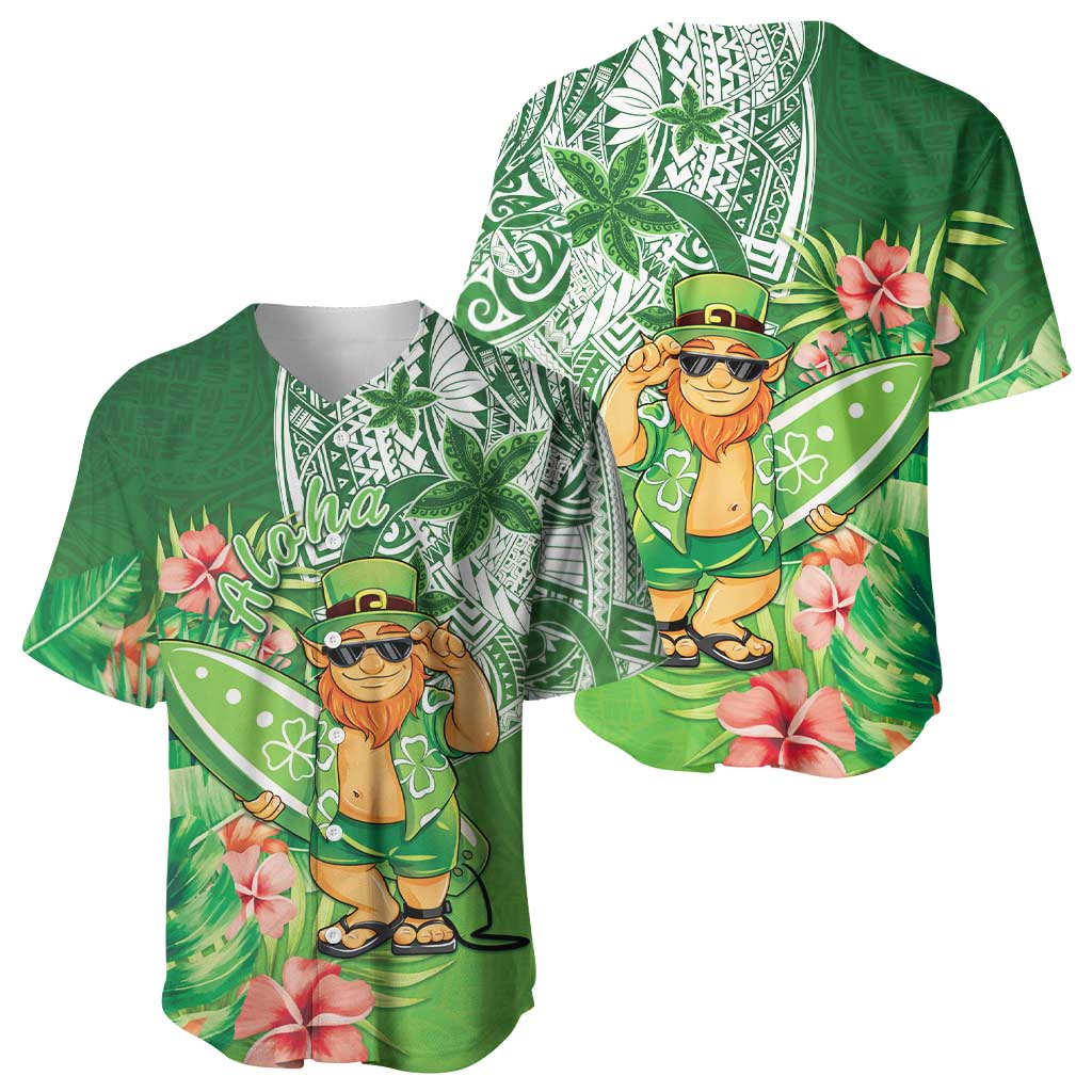 Aloha Hawaii St Patrick's Day Baseball Jersey Polynesian Style