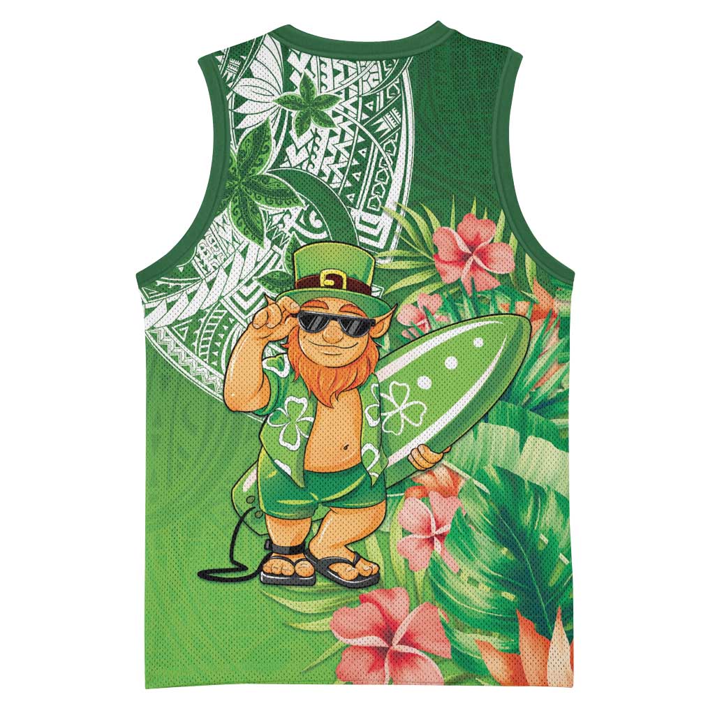 Aloha Hawaii St Patrick's Day Basketball Jersey Polynesian Style