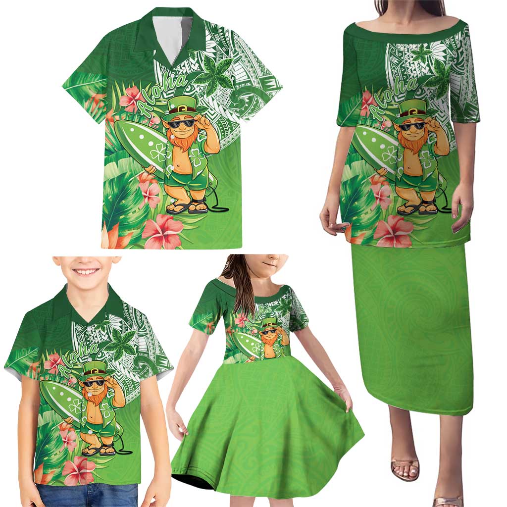 Aloha Hawaii St Patrick's Day Family Matching Puletasi and Hawaiian Shirt Polynesian Style LT05 - Polynesian Pride