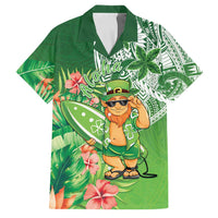 Aloha Hawaii St Patrick's Day Family Matching Puletasi and Hawaiian Shirt Polynesian Style LT05 Dad's Shirt - Short Sleeve Green - Polynesian Pride