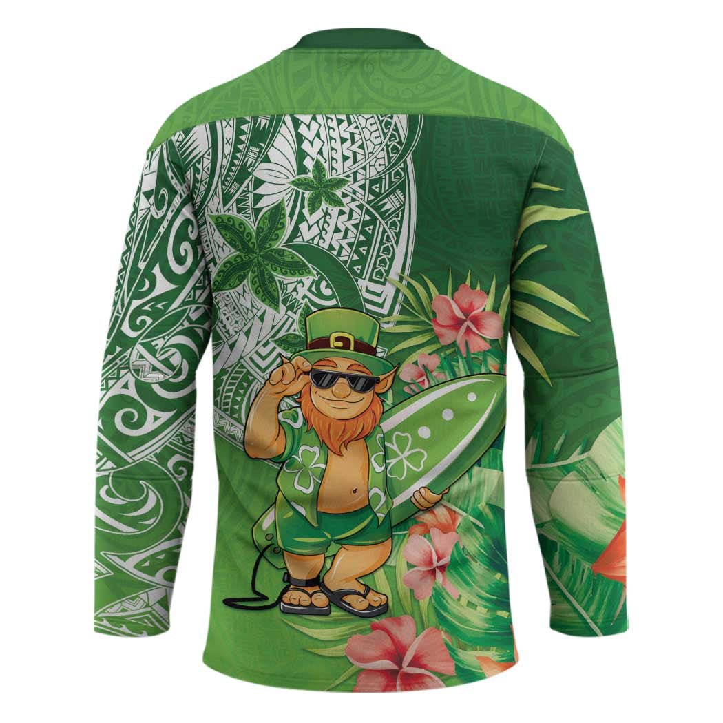 Aloha Hawaii St Patrick's Day Hockey Jersey Polynesian Style