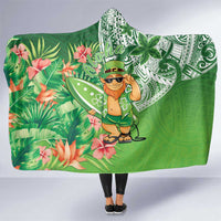 Aloha Hawaii St Patrick's Day Hooded Blanket Polynesian Style