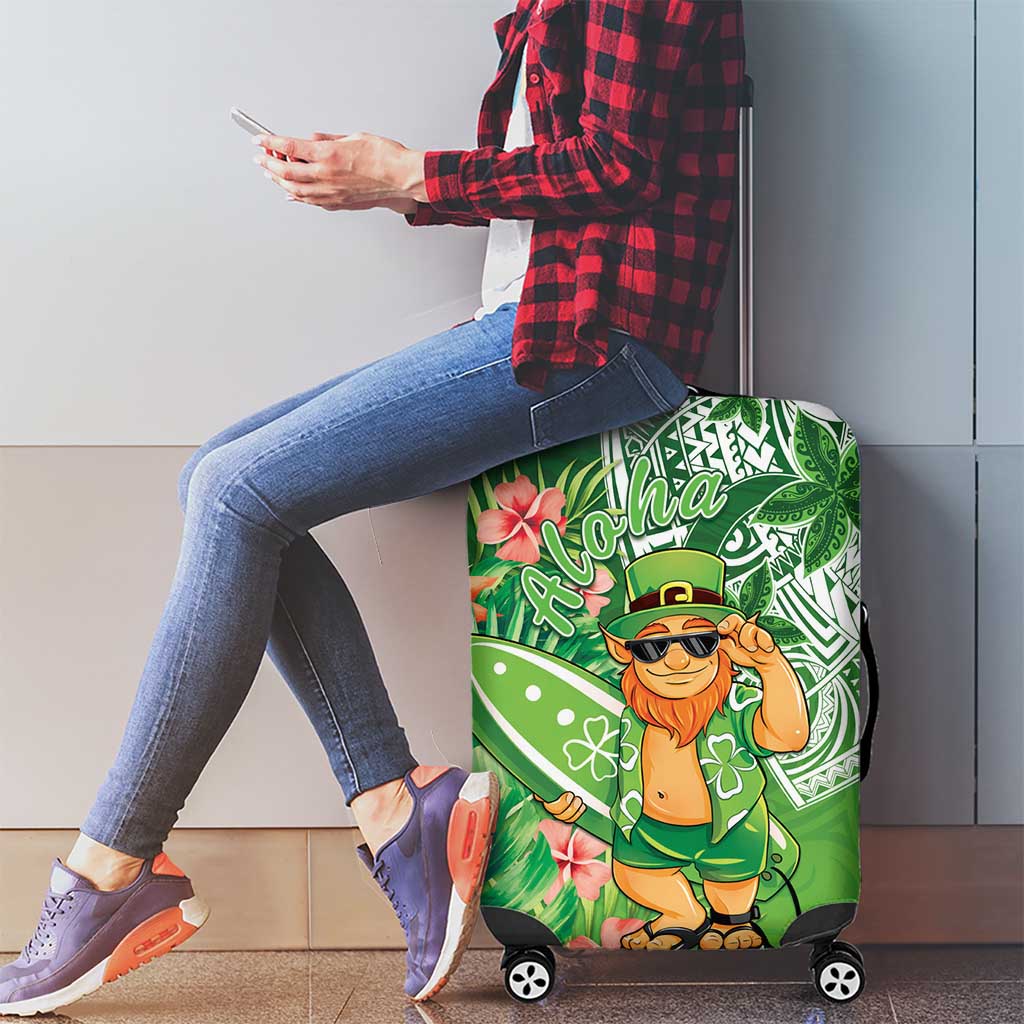 Aloha Hawaii St Patrick's Day Luggage Cover Polynesian Style