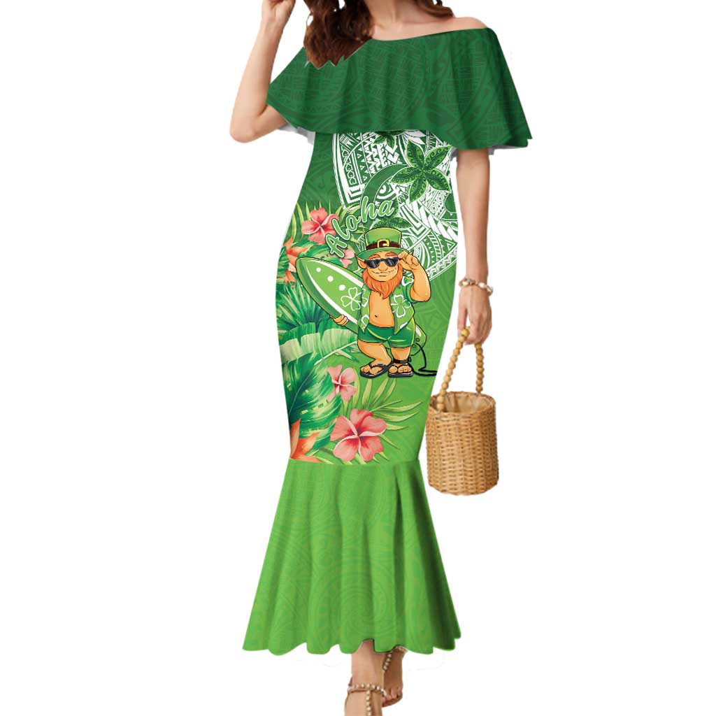 Aloha Hawaii St Patrick's Day Mermaid Dress Polynesian Style