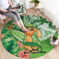 Aloha Hawaii St Patrick's Day Round Carpet Polynesian Style