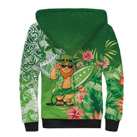 Aloha Hawaii St Patrick's Day Sherpa Hoodie Polynesian Style