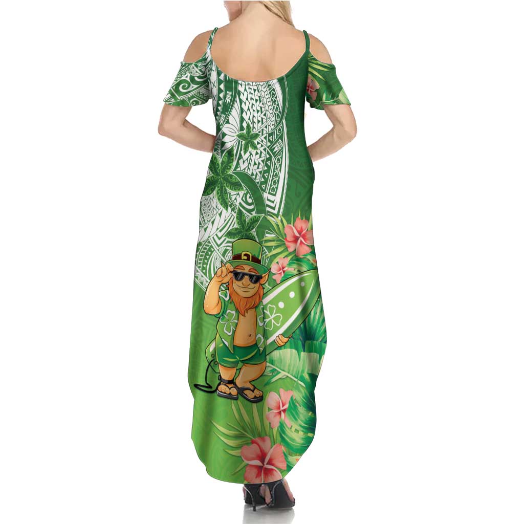 Aloha Hawaii St Patrick's Day Summer Maxi Dress Polynesian Style