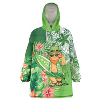 Aloha Hawaii St Patrick's Day Wearable Blanket Hoodie Polynesian Style