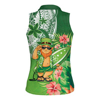 Aloha Hawaii St Patrick's Day Women Sleeveless Polo Shirt Polynesian Style