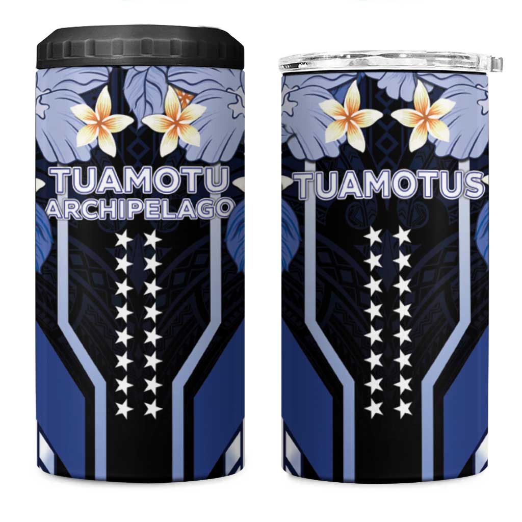 French Polynesia Tuamotu Archipelago 4 in 1 Can Cooler Tumbler Polynesian Pattern Unique Style
