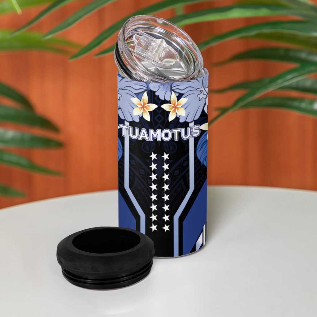 French Polynesia Tuamotu Archipelago 4 in 1 Can Cooler Tumbler Polynesian Pattern Unique Style