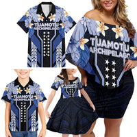 French Polynesia Tuamotu Archipelago Family Matching Off Shoulder Short Dress and Hawaiian Shirt Polynesian Pattern Unique Style LT05 - Polynesian Pride