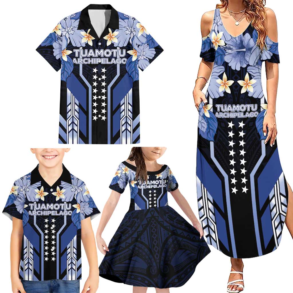French Polynesia Tuamotu Archipelago Family Matching Summer Maxi Dress and Hawaiian Shirt Polynesian Pattern Unique Style LT05 - Polynesian Pride